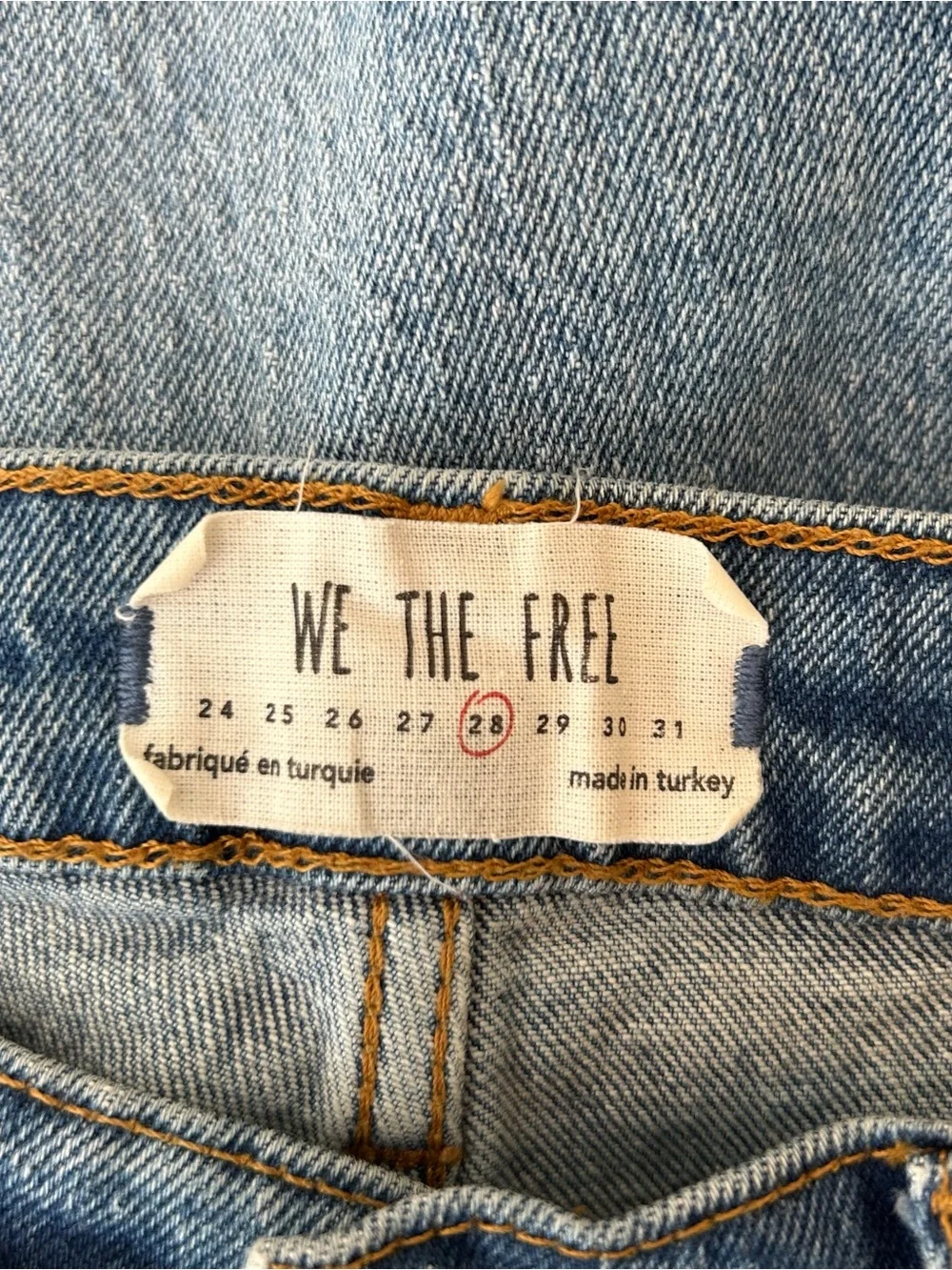 free people jeans size 28”
